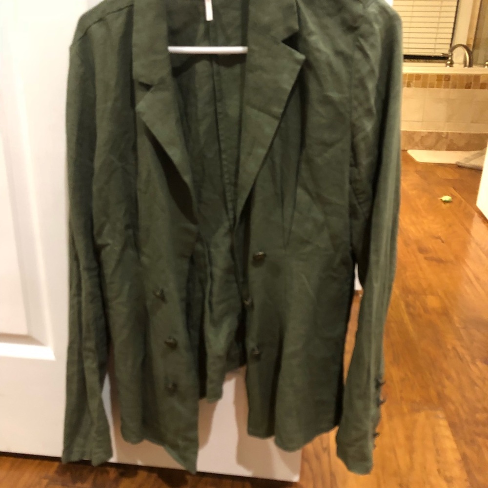 Free People Cinched Waist Linen Blazer - Picture 2 of 3